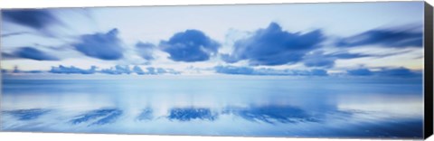 Framed Reflection of clouds on water, Foxton Beach, Levin, Wellington, Manawatu-Wanganui, North Island, New Zealand Print