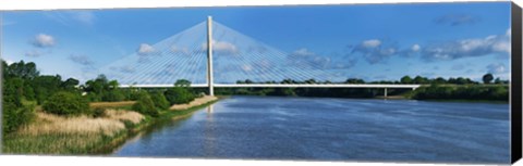 Framed Cable stayed bridge across a river, River Suir, Waterford, County Waterford, Republic of Ireland Print