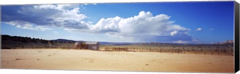 Framed Old well and ranch in the desert, Utah, USA Print