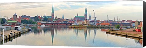 Framed Buildings at the Trave River, Germany Print