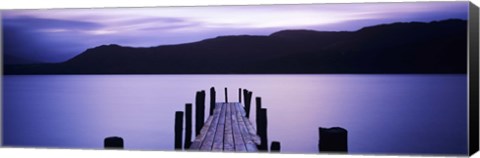 Framed Jetty at Brandelhow Bay, Derwent Water, Lake District National Park, Cumbria, England Print