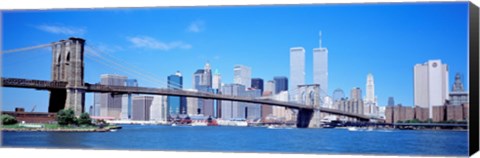 Framed New York Skyline with Twin Towers Print