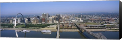 Framed High angle view of buildings in a city, St. Louis, Missouri, USA Print