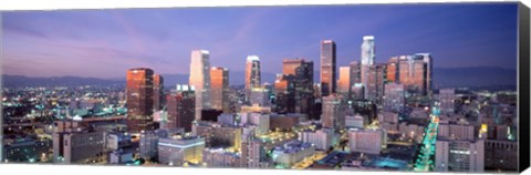 Framed Night, Skyline, Cityscape, Los Angeles, California, USA Print