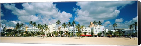 Framed Hotels on the beach, Art Deco Hotels, Ocean Drive, Miami Beach, Florida, USA Print