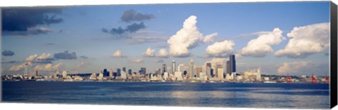 Framed Buildings at the waterfront, Elliott Bay, Seattle, King County, Washington State, USA, 1996 Print