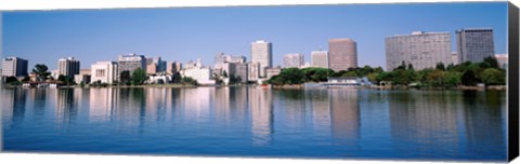 Framed Panoramic View Of The Waterfront And Skyline, Oakland, California, USA Print