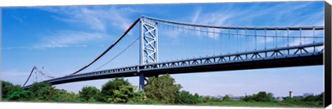 Framed USA, Philadelphia, Pennsylvania, Benjamin Franklin Bridge over the Delaware River Print