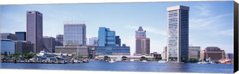 Framed USA, Maryland, Baltimore, Skyscrapers along the Inner Harbor Print