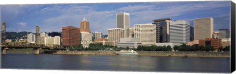 Framed Skyscrapers at the waterfront, Portland, Multnomah County, Oregon, USA Print