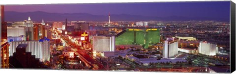 Framed Las Vegas Lit Up at Dusk Print