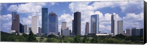 Framed Buildings in a city, Houston, Texas Print