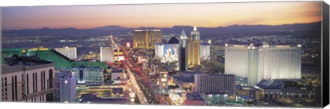 Framed Strip at dusk, Las Vegas NV Print