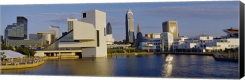 Framed Buildings In A City, Cleveland, Ohio Print