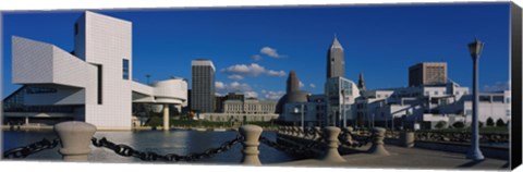 Framed Building at the waterfront, Rock And Roll Hall Of Fame, Cleveland, Ohio, USA Print