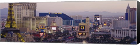 Framed High angle view of buildings in a city, Las Vegas, Nevada Print