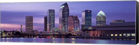 Framed USA, Florida, Tampa, View of an urban skyline at night Print