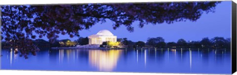 Framed Jefferson Memorial at Night Print