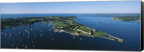 Framed Aerial view of a fortress, Fort Adams, Newport, Rhode Island, USA Print