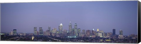 Framed Philadelphia Skyline from a Distance Print