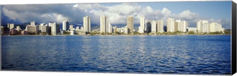 Framed Buildings at the waterfront, Honolulu Print