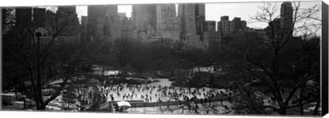 Framed Wollman Rink Ice Skating, Central Park, NYC, New York City, New York State, USA Print