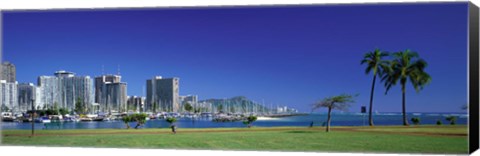 Framed Honolulu, Hawaii Waterfront Print