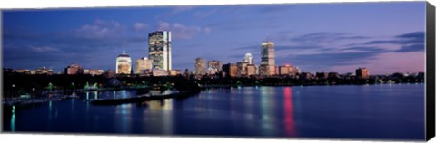 Framed Buildings On The Waterfront At Dusk, Boston, Massachusetts, USA Print