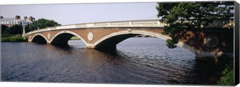 Framed Arch bridge across a river, Anderson Memorial Bridge, Charles River, Boston, Massachusetts, USA Print