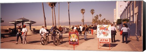 Framed People Walking On The Sidewalk, Venice, Los Angeles, California, USA Print