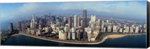 Framed High angle view of buildings at the waterfront, Chicago, Illinois, USA Print