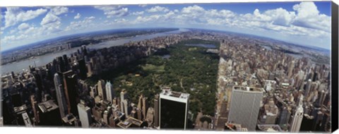 Framed Aerial View of New York City with Central Park Print