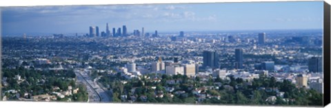 Framed Aerial view of a city, Los Angeles, California, USA Print