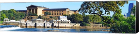 Framed Art museum at the waterfront, Philadelphia Museum Of Art, Schuylkill River, Philadelphia, Pennsylvania, USA Print