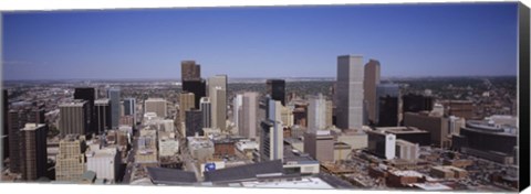 Framed Aerial view of Skyscrapers in Denver, Colorado, USA Print