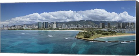 Framed Honolulu, Oahu, Hawaii Waterfront Print