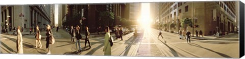 Framed Group of people walking on the street, Montgomery Street, San Francisco, California, USA Print