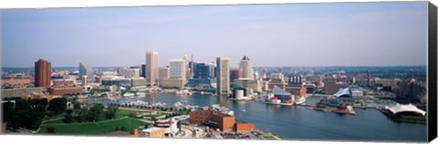 Framed Skyscrapers in a city, Baltimore, Maryland Print