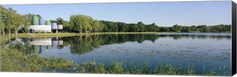 Framed Reflection of trees in water, Warner Park, Madison, Dane County, Wisconsin, USA Print