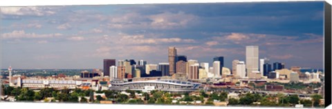 Framed Skyline with Invesco Stadium, Denver, Colorado, USA Print