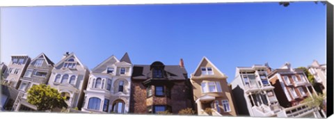 Framed Low angle view of houses in a row, Presidio Heights, San Francisco, California Print