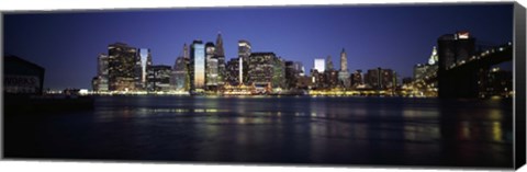 Framed Manhattan skyline seen from Fulton Ferry, Brooklyn, New York City, New York State, USA Print