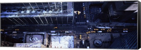 Framed Aerial view of vehicles on the road in a city, New York City Print