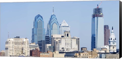 Framed Skyscrapers in a city, Philadelphia, Philadelphia County, Pennsylvania, USA Print