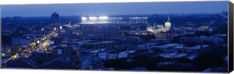 Framed Aerial view of a city, Wrigley Field, Chicago, Illinois, USA Print