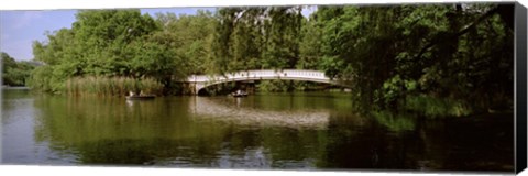 Framed Bridge across a lake, Central Park, Manhattan, New York City, New York State, USA Print