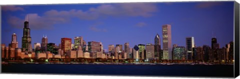 Framed Lake Michigan City Skyline at Dusk, Chicago, Illinois, USA Print