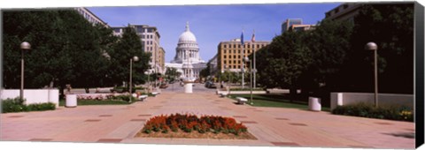 Framed Footpath leading toward a government building, Wisconsin State Capitol, Madison, Wisconsin, USA Print