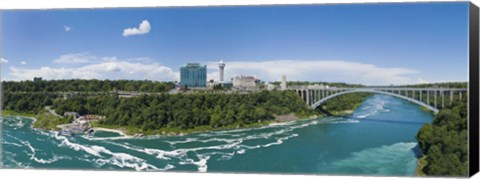 Framed Arch bridge across a river, Rainbow Bridge, Niagara River, Niagara Falls, Ontario, Canada Print