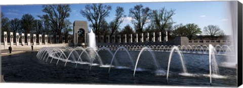 Framed Fountains at a war memorial, National World War II Memorial, Washington DC, USA Print